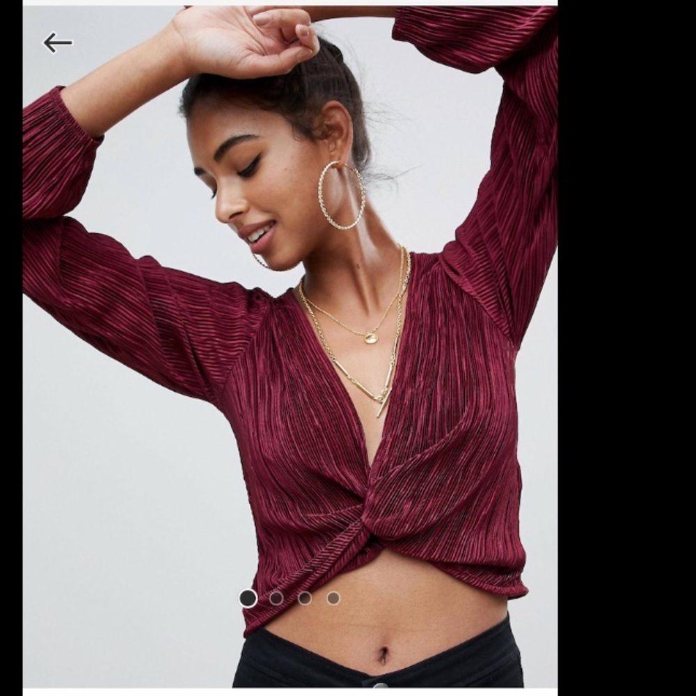 ASOS DESIGN wrap top with plunge twist front
